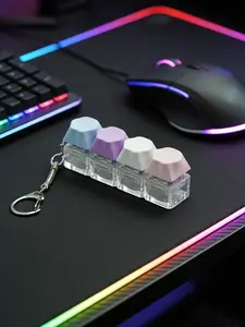 1pc Cat Paw Keyboard Fidget Toy Keychain, Stress Relief Toy Keychain Decompression Clicker Keyboard Fidget Make a Sound, Cute Catpaw Clicky Keyboard Fidget Clicker Keychain Gift