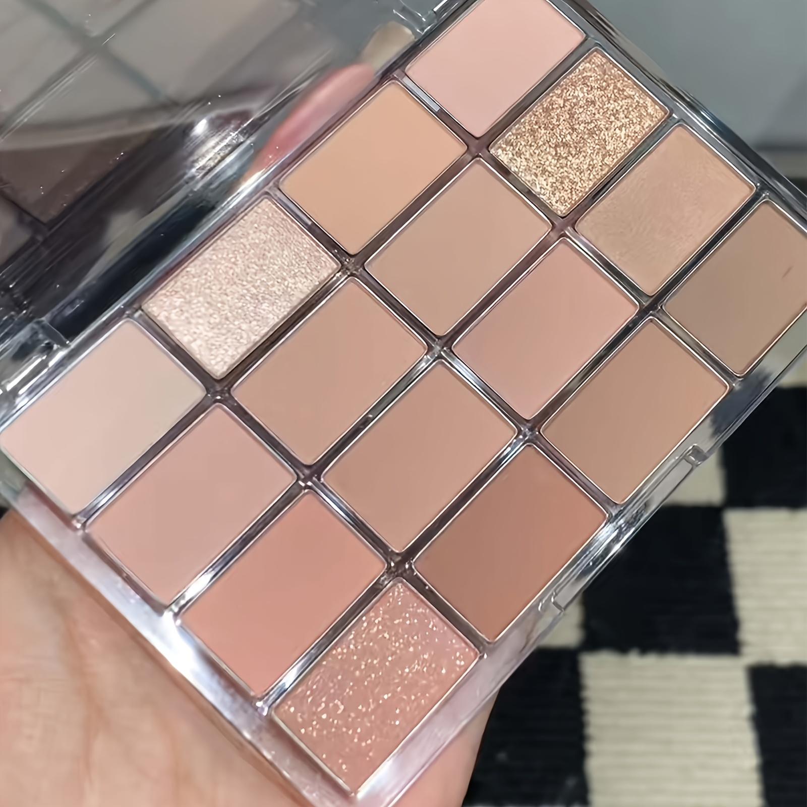 16Shades Nude Brown Neutral Eyeshadow Palette Shimmer Matte High Pigment Cream Eye Compact Long Lasting Natrual Makeup Waterproof Sweatproof Buildable Cosmetic