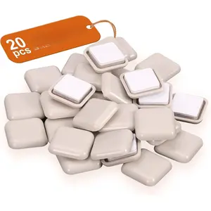 20 count Self-Stick Furniture Sliders,1 Inch OD Square Furniture Sliders for Carpet,Furniture Moving Glides for Furniture-Adhesive Carpet Sliders