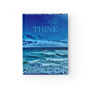 Uniquely Crafted Blue Ocean View Full Wraparound Think Journal 28 Pages For your Daily Thoughts For A Balanced and Fulfilled Life. Manifest your Future Full of Blessings