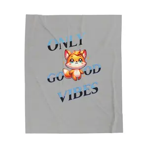 Only Good Vibes Velveteen Plush Blanket, Cozy Throw for Kids or Adults, Perfect Gift for Birthdays, Home Decor, Snuggly Comfort