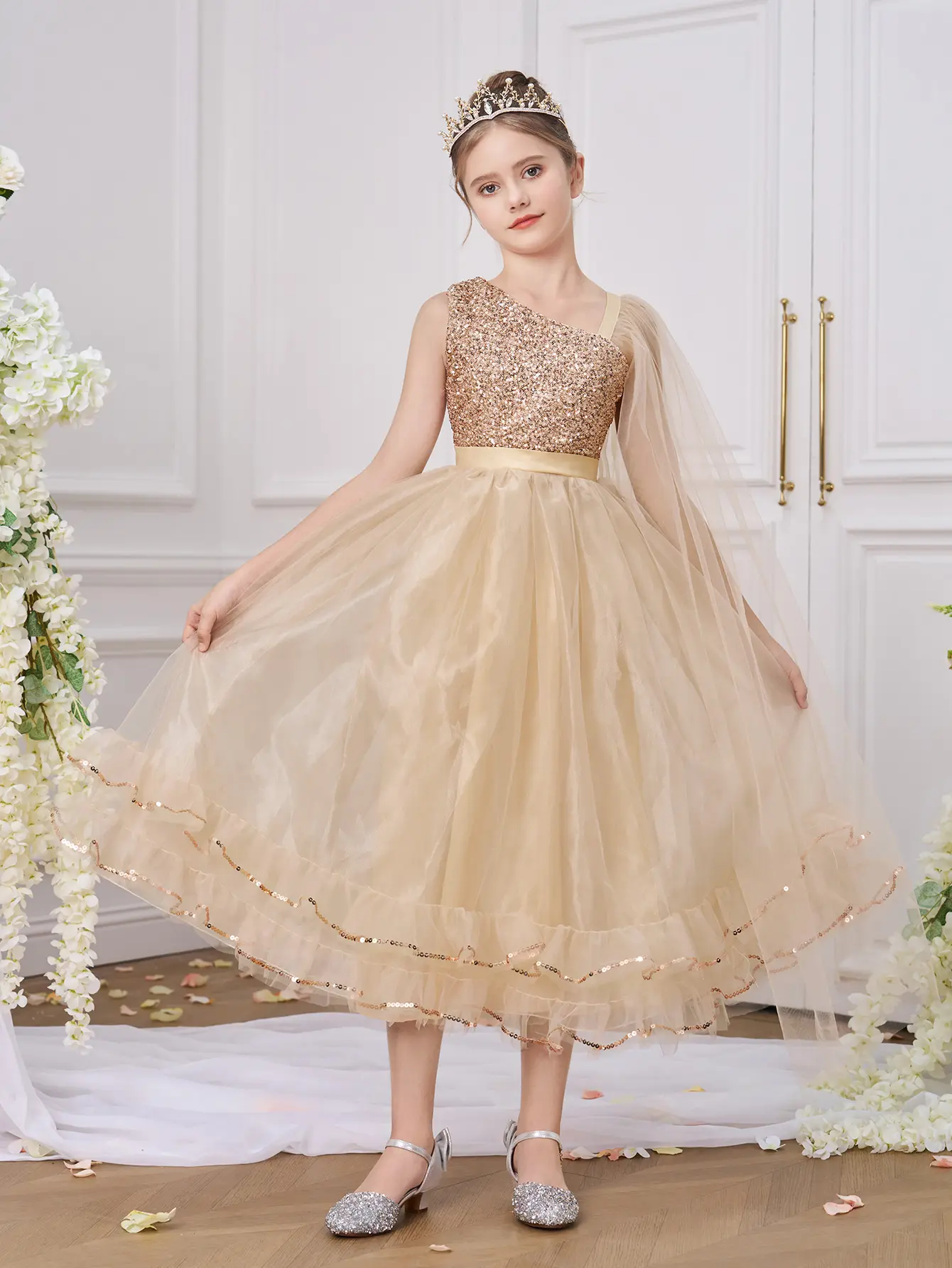 0060 Tween Girls Elegant Gold Sequin Wedding Party Princess Maxi Dress Puffy Bridesmaid Prom Evening Birthday Host Flower Girl Formal Gown - TikTok Shop 0060 Tween Girls Elegant Gold Sequin Wedding Party Princess Maxi Dress Puffy Bridesmaid Prom Evening Birthday Host Flower Girl Formal Gown - TikTok Shop