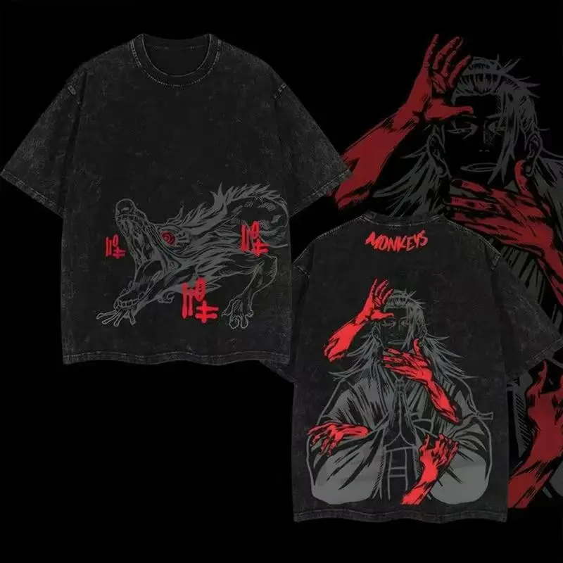 valentine shirts Special grade Cursed Spirit  Anime Manga 2 sided Washed Top Soft graphic tee