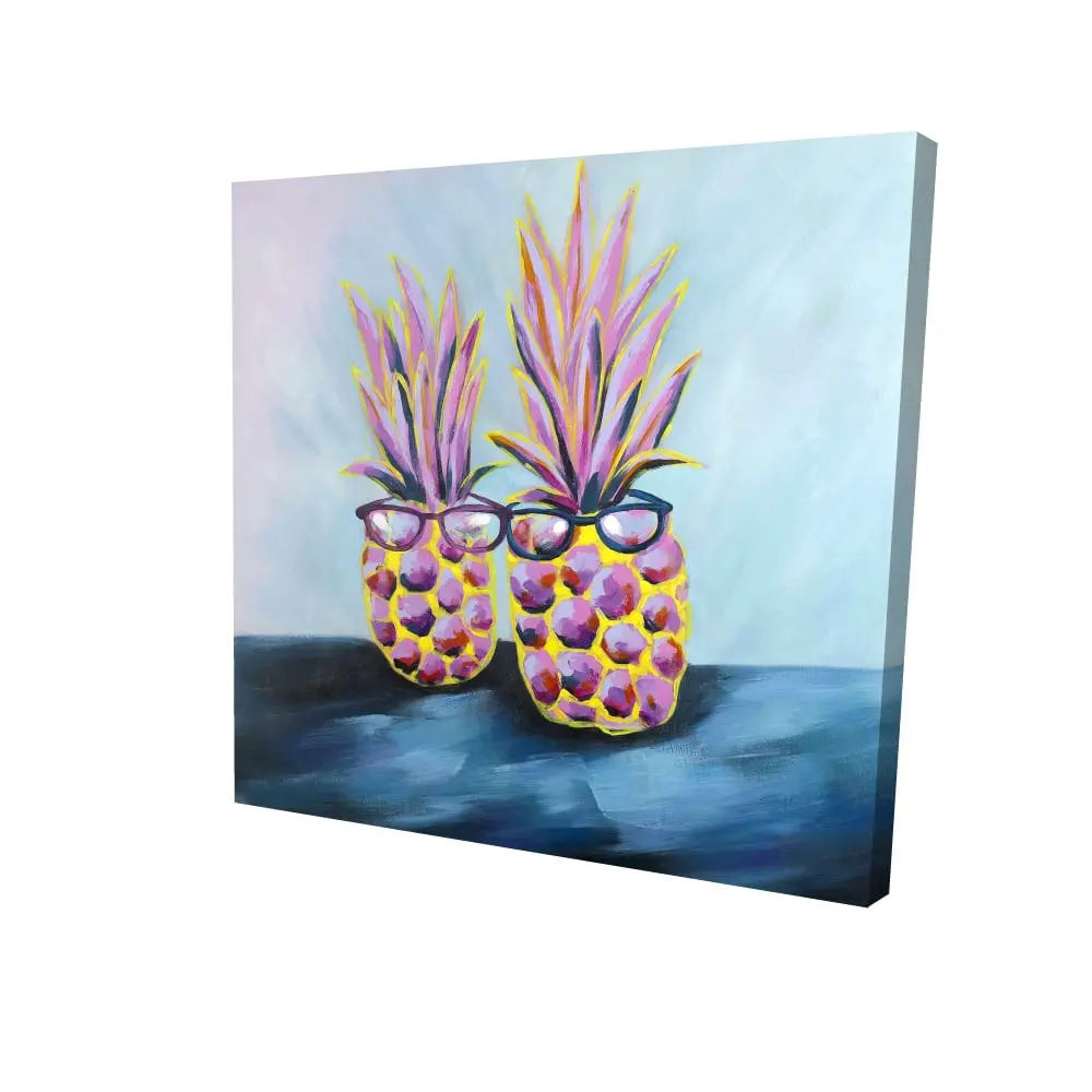 Begin Home Decor 2080-2424-GA44 24 x 24 in. Funny Pineapples with Sunglasses Canvas - Home Decor Wall Art