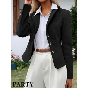Mina Self 2026 Spring Women's Tweed Blazer Jacket - Cropped Fitted Full Lined Work Casual Outfits