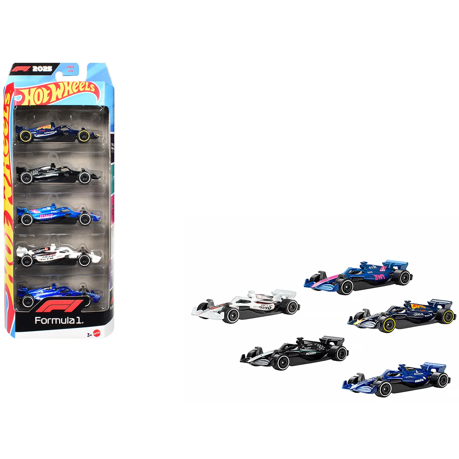 2025 Formula 1 World Championship 5 piece Set Diecast Model Cars by Hot Wheels