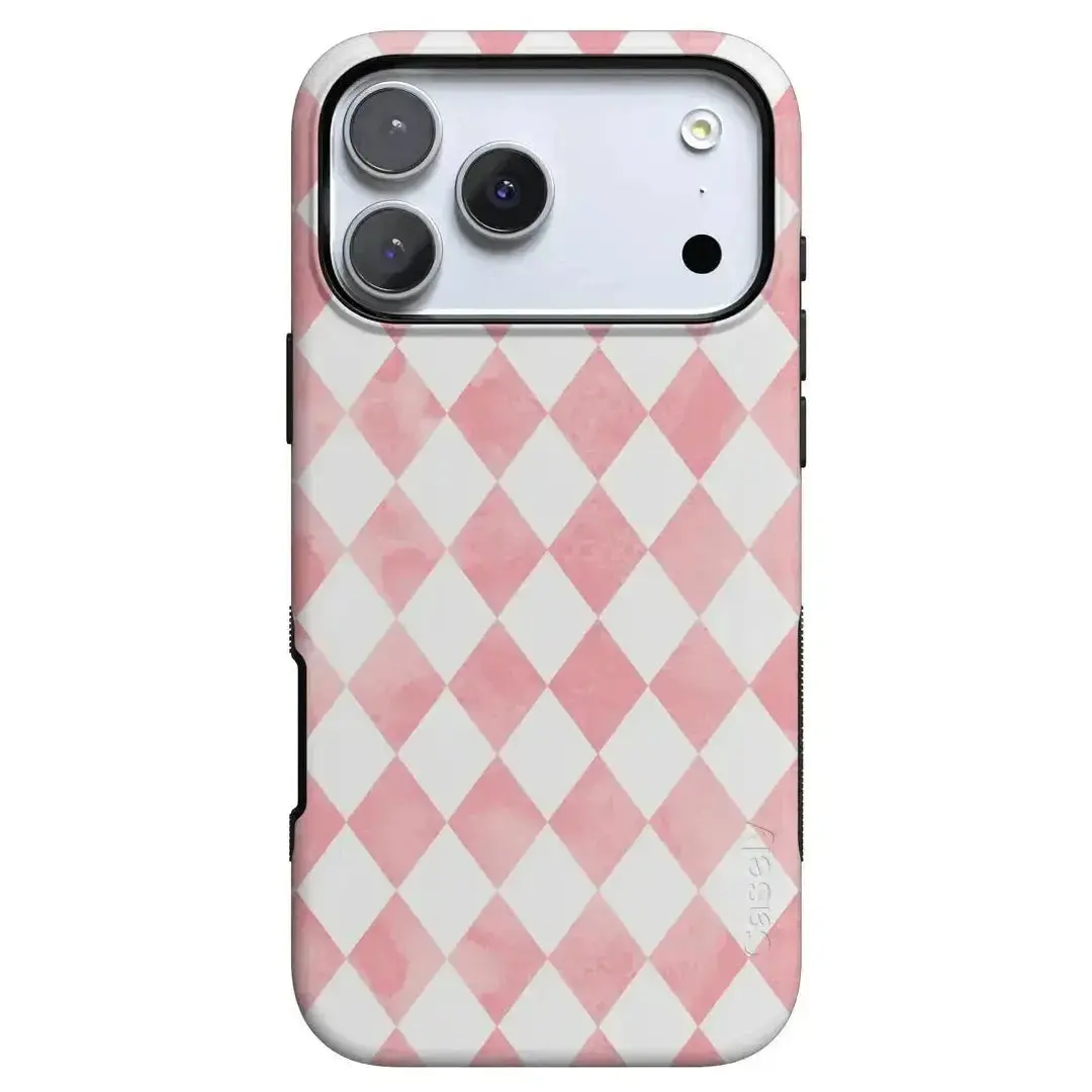 Casely iPhone 17 Pro Case | Queen of Diamonds | Pink Watercolor | Bold Protective Design | Compatible with MagSafe