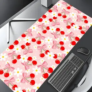 Cute Cherry Pattern Mouse Pad, Rectangle Gaming Mouse Pad, Non-slip Rubber Pad, Decorative Mouse Mat for Home Office