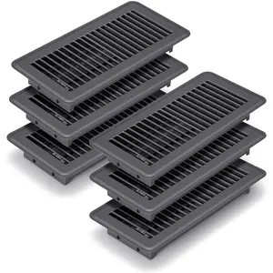 4 x 10 Floor Register,Vent Covers for  Floor,Walkable Floor Vents, Steel Easy Adjust Floor Vent Cover for (Dark Gray-6 Pack)