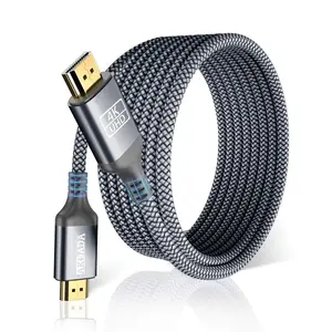 4K HDMI Cable 25FT, 18Gbps High Speed HDMI 2.0 Braided Cable, Supports 4K 60Hz, 2K, 1080P, HDCP2.2 Compatible with Roku/Fire TV/PC/PS5/4/X-Box