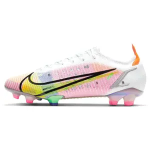 Nike Mercurial Vapor 14 Round-Toe Lace-Up FG Firm Ground Soccer Cleats for Men and Women with Cushioning, Grip, Durability, and Lightweight Design in White and Multicolor Trending Shoes, House White Official Shoes to Get / Maison Mihara