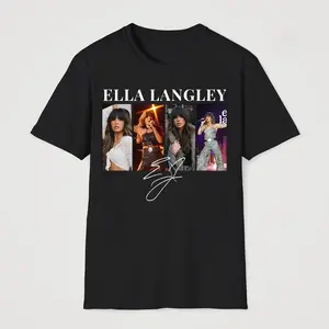 EllaLLangleyY 90s Retro Bootleg Graphic T-Shirt, Country Music Vintage Tour Style Tee, Youth Adult Western Fan Shirt, Soft Comfortable Casual Wear, 100% Cotton [Made In US]