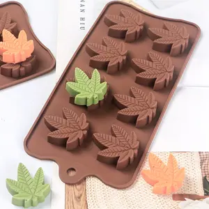 Maple Leaf Chocolate Silicone Mold Tray, Reusable Mold, Food Grade Ice Cream Baking Molds, Fondant Molds for Cake Decoration, Ideal Kitchen Accessories