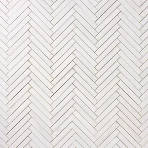 Bianco Dolomite Marble 1x6 Herringbone Mosaic Polished/Honed