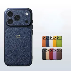 phone accessories Personalise Gold Silver Initials Letter Leather Case For Iphone 15 14 13 17 pro max 14 16 Plus 17air Luxury Lens Protextion Case