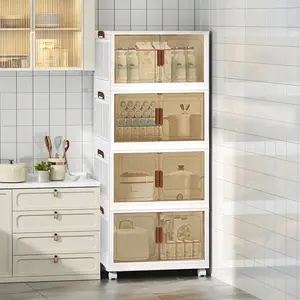 50cm 2-3-4-5 layer Plastic Storage Box Organizer - Stackable, Covered, Foldable - For Kitchen, Bedroom, Living Room, Study, Office - Space Saving - Ideal for Organizing & Decluttering