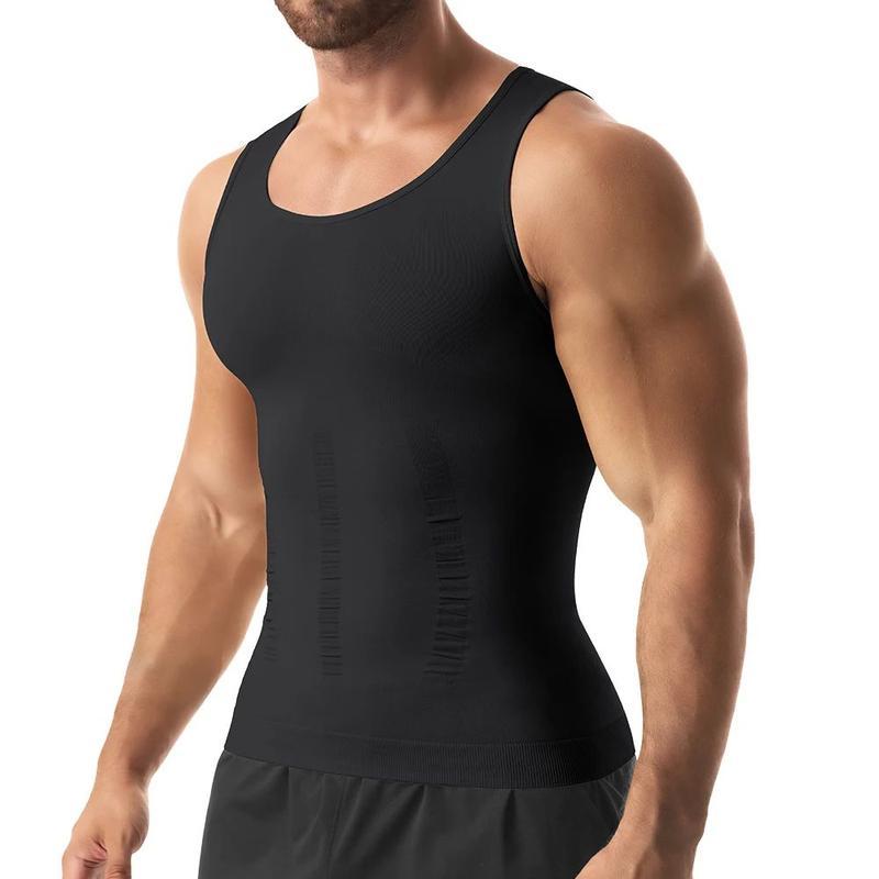 Mens Body Shaper Vest, Gynecomastia Compression Shirts, Tummy Control Sleeveless Undershirts Tummy Control and Body Shaper Tank TopGift