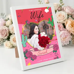 Custom Wife Photo Frame – Personalized Anniversary & Birthday Gift for Her | 8x10 Black or White Frame & Print Options