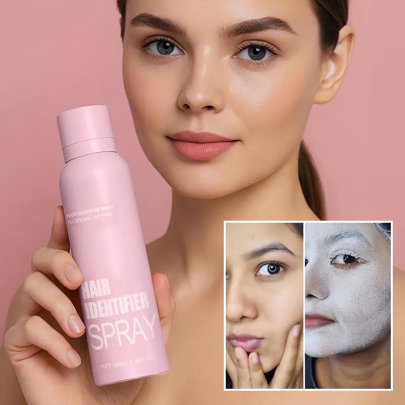 Hair Identifier Spray for Face Shaving & Dermaplaning - Safe & Effective Hair Removal Kit for Women - 100g Bottle with 4 Razors - Smooth Shaving Experience