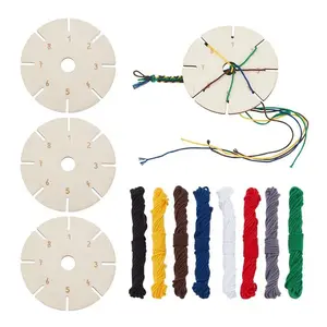4-Piece Bracelet Weaving Tray Set, Floral Wooden Trays for Jewelry Making, DIY Handmade Craft Tools, Precision Weaving Accessories