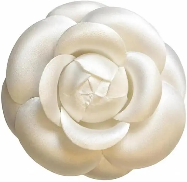 M&S Schmalberg 3" White Satin Camellia Fabric Flower Brooch Pin - Handmade in NYC, Made in USA