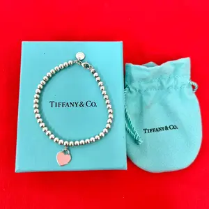 Pre-owned Tiffany & Co. Sterling Silver 925 (Ag925) Small Leather Goods Tiffany&Co. Return to Heart Tag 925 Bracelet