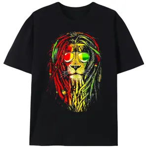 Reggae "One Love" Rasta Lion T-Shirt |   Jamaican Vibes Music Graphic Tee