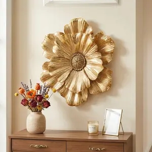 European Vintage Large Petal Wall Decor, Resin Hand-Painted Home Decoration, Bathroom Wall Hanging, Suitable for Home, Hotel, Restaurant, Party