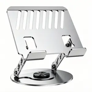 360 Rotating Laptop Stand, Carbon Steel Sturdy & Durable, Ultra Stable No Wobble, Travel Friendly Foldable Base, Portable Computer Riser, Ergonomic Desktop Elevator, Coffee Shop, Hotel, WFH Office, Relieve Neck Back Shoulder Pain, Posture Corrector，2026