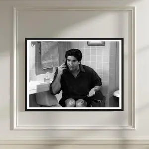 [UNFRAMED POSTER] Funny 'Friends' Bathroom Poster, Meme Restroom Art