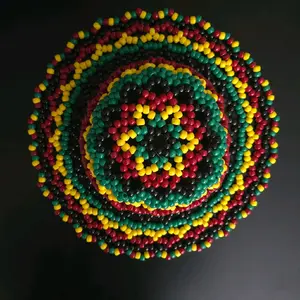 Reggae Kandi Bucket Hat - Vibrant Rasta Colors Beaded Design for Festive Outfits