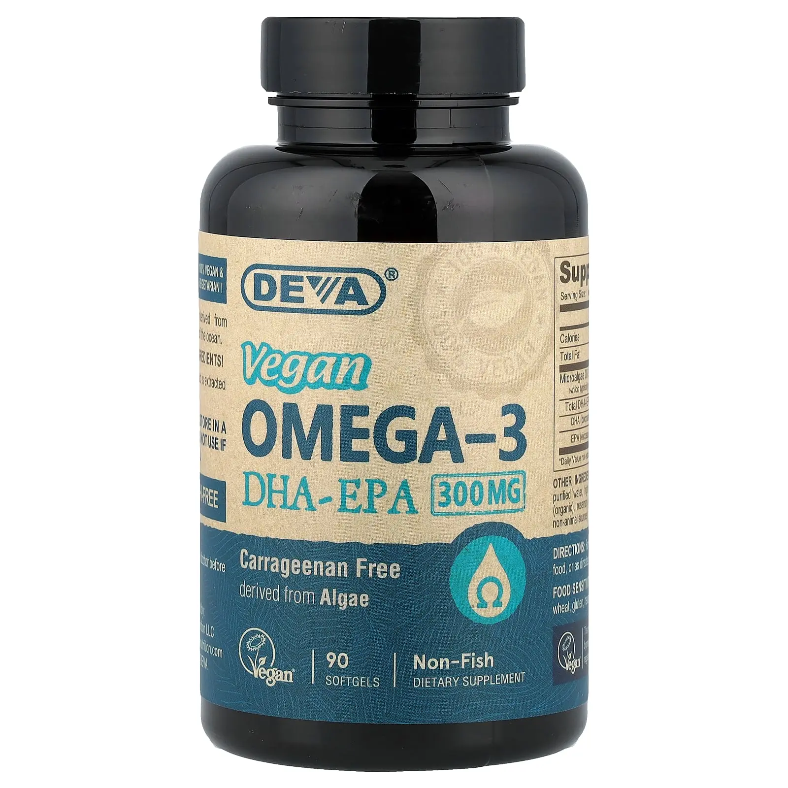 Deva Vegan Omega-3, DHA-EPA, 90 Softgels