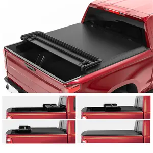 6.6 Ft Bed Soft Quad Fold Truck Bed Tonneau Cover Compatible with 2019-2025 Chevy Silverado 1500 / GMC Sierra 1500, Fleetside Without Multi-Flex Tailgate(Not for Legacy/Limited/2500 3500HD)
