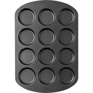 Muffin Top Pan, 12 Cavity Cupcake Pan, 3 Inch Nonstick Bakeware for Eggs, Cornbread, Cookies, Whoopie Pies and Yorkshire Pudding