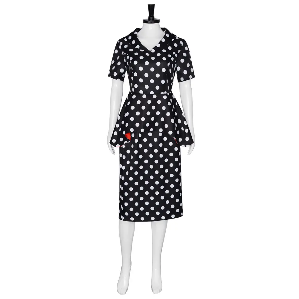 Other Mother Black White Polka Dot Dress Cosplay Costume Set Fitted Jacket for Comic Con