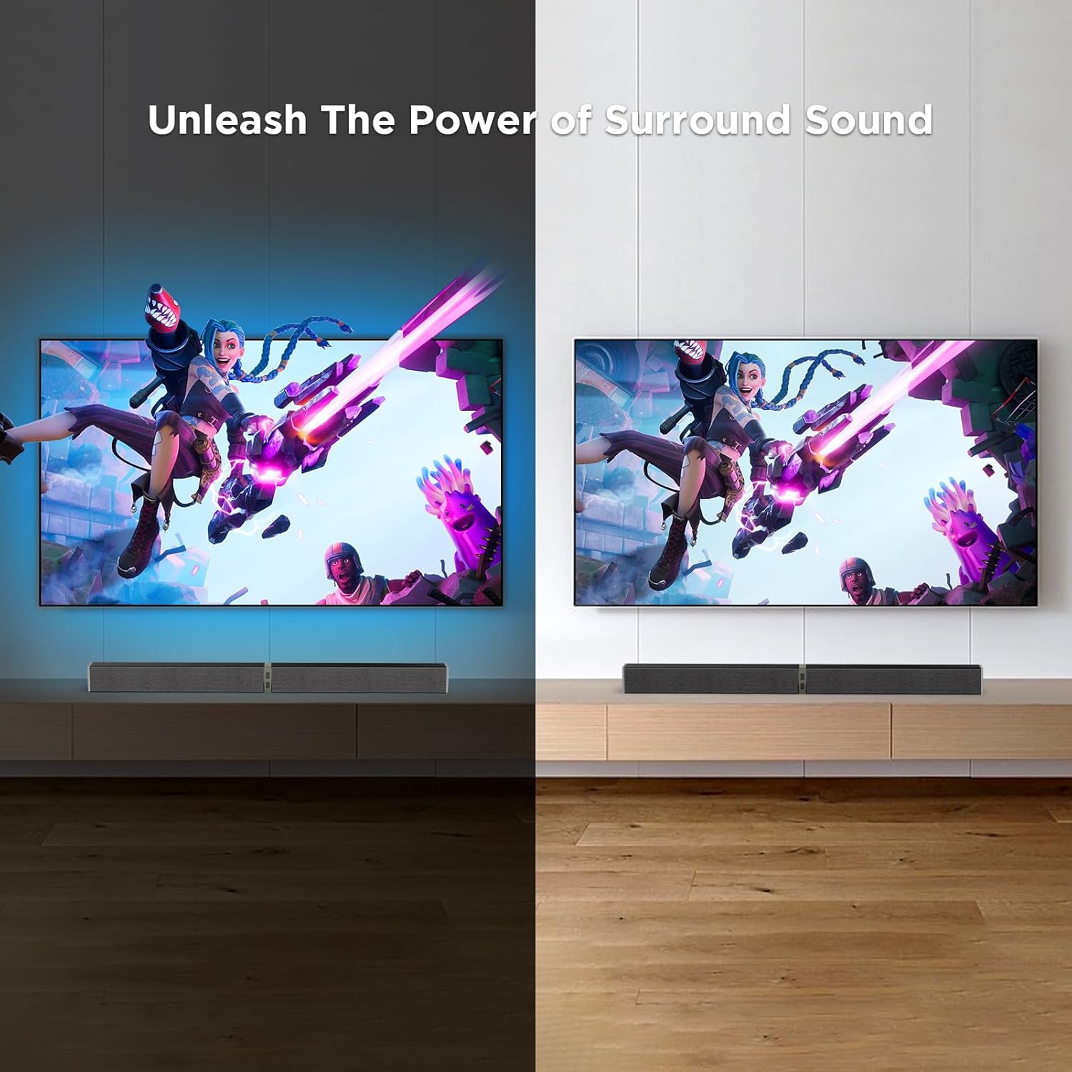 Sound Bar for Smart TV, 100W Wireless Bluetooth Soundbar with Deep Bass, 3D Surround Home Theater Audio System, HDMI ARC/Optical/AUX Compatible for TV/PC/Tablet/Game Console
