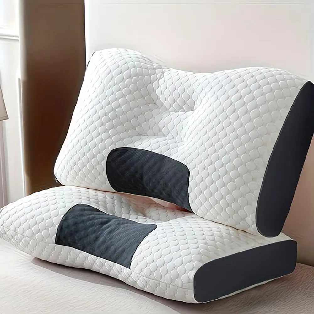2pcs 63*37*13cm Ultra-Soft Neck Support Pillows, Premium Pillow Inserts with Removable, Machine-Washable Covers for Ultimate Comfort, Deep Sleep, Breathable Fabric. Modern Bedroom Essential. Home Decor, Gift