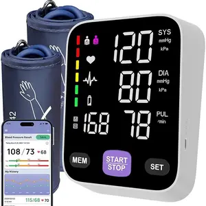 Wireless Bluetooth Accurate Automatic Upper Arm Type Blood Pressure Monitors for Home use with 17" Large and 21" Extra Large XL bp Cuff Color Screen USB Blood Pressure Machine Apple Health Free APP