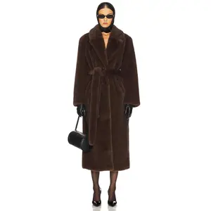 LAMARQUE Darelle Darelle Faux Fur Maxi Coat in Walnut