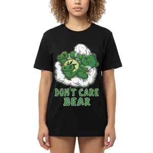 100%25 Cotton Short Sleeve Funny Bear Smoking Weed Cannabis Marijuana 4:20 Stoner Gift T-Shirt for Men Women