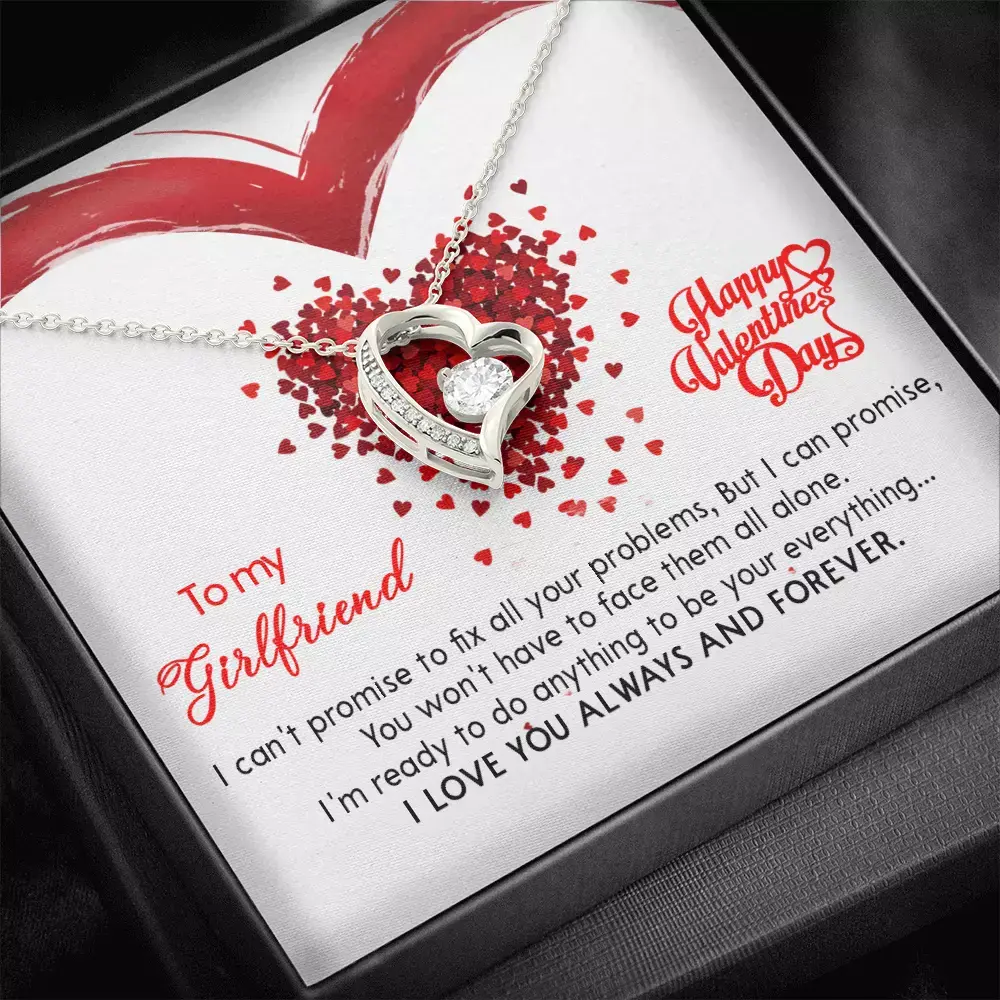 Synthetic Coloured Gemstone Cubic Zirconia Crystal Necklace - Boyfriend Gift for Female, Casual Valentine's Day/Anniversary/Birthday Accessory with Message Card & Gift Box, Synthetic/Simulated Coloured Gemstone