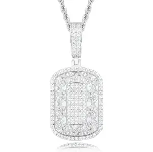 【#P677】 US Dollar Symbol Tag Pendant UCCIYO S925 Sterling Silver Synthetic Moissanite Pendant Necklace for Women Men Hip Hop Jewelry Gift