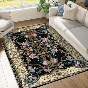 A European Persian-style home rug, machine washable and fade-resistant, soft and durable, suitable for holidays and any space, including hotels, offices, sofas, bedsides, hallways, etc.