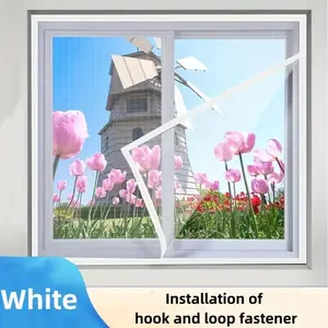 Mosquito Proof Window Screen Mesh with Magic Tape Kit, Easy Install Fit Adjustable Insect Net for Doors & Windows, Breathable 1-Pack, Insect Protection