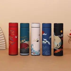 Chinese Style Vacuum Flask, Stainless Steel Thermos, 1 Count Double Wall Stainless Steel Insulated Water Bottle, Portable Drinking Cup for Home Office School, Reusable Thermos Cup, Drinkware