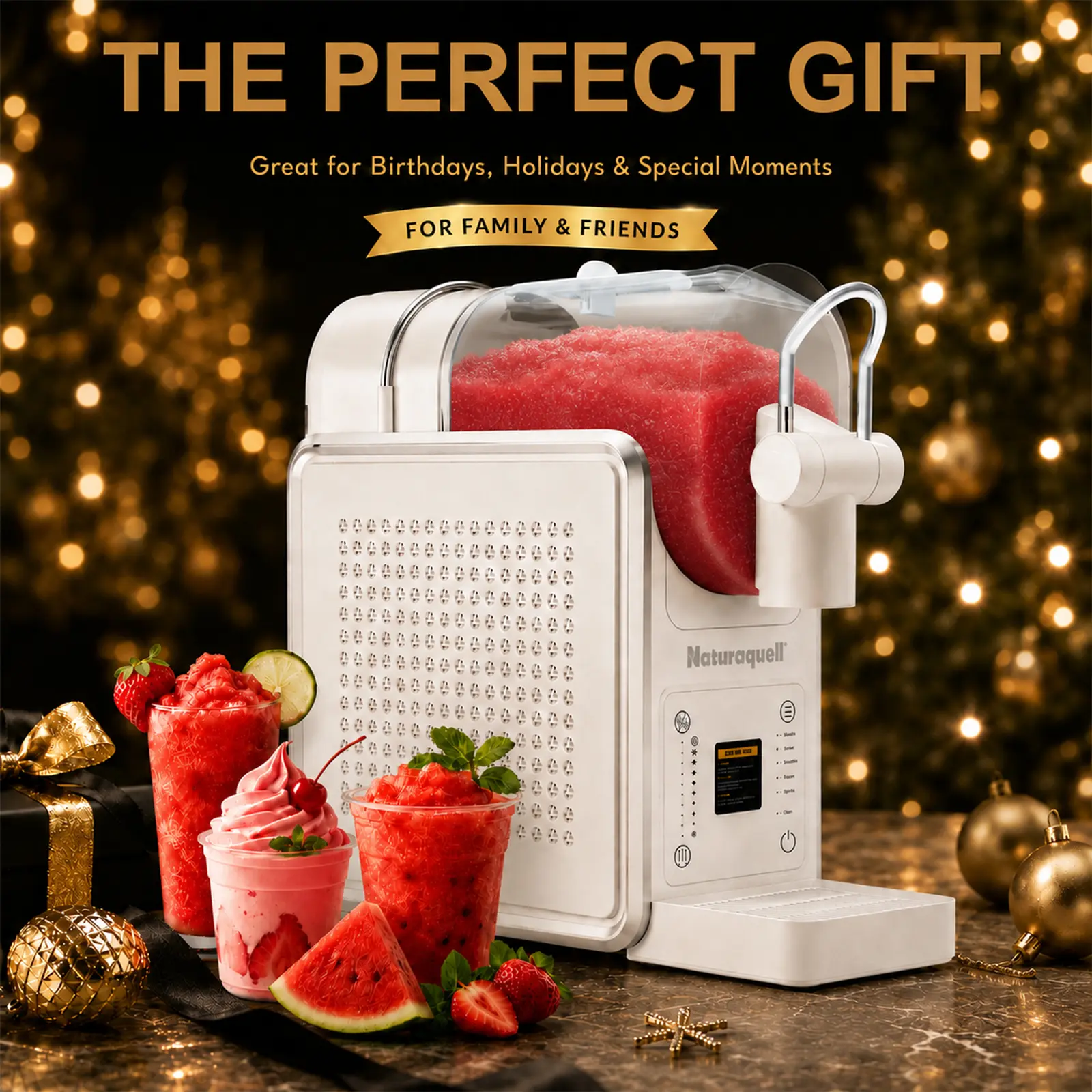 Naturaquell Slushie Machine for Home, 68oz Frozen Drink Maker, Perfect Gift for Family & Friends, 5-in-1 Frozen Drink Modes, No Ice Needed, Self Cleaning Slush Maker for Summer Parties, Smoothies & Frozen Drinks