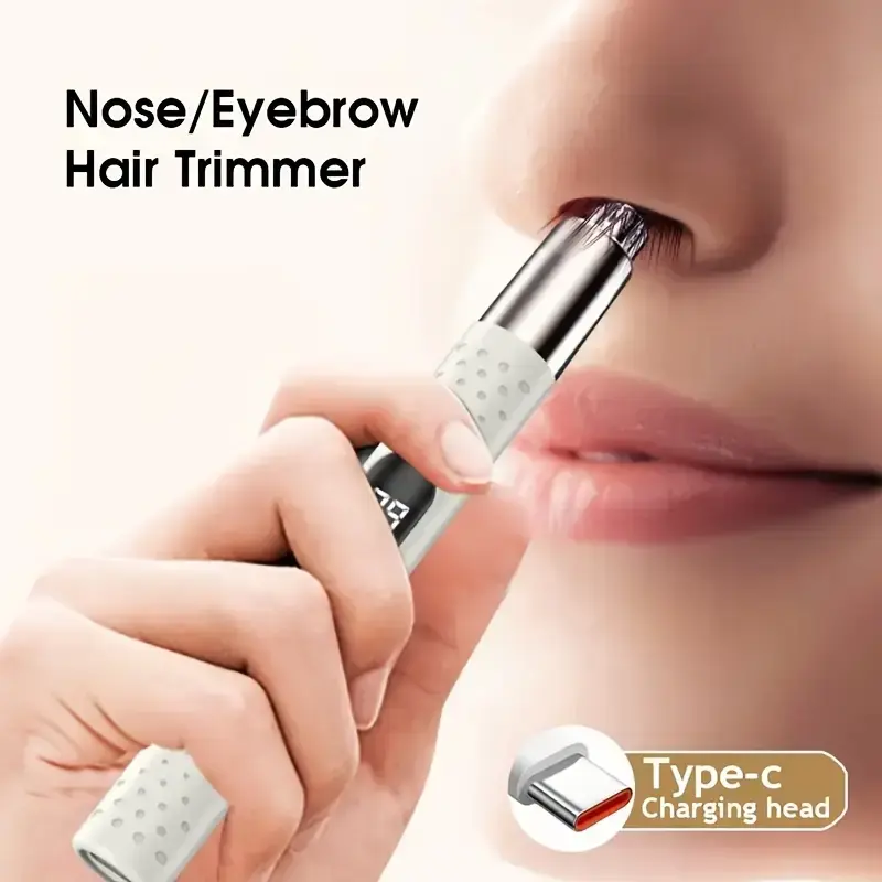 Nose Hair Trimmer, Portable Electric Nose Hair Clipper for Men and Women, Gentle No Hair Pulling Experience, Beauty, Stylish and Simple, Cordless USB Rechargeable, Suitable for Nose Hair, Eyebrow and Ear Hair Trimming
