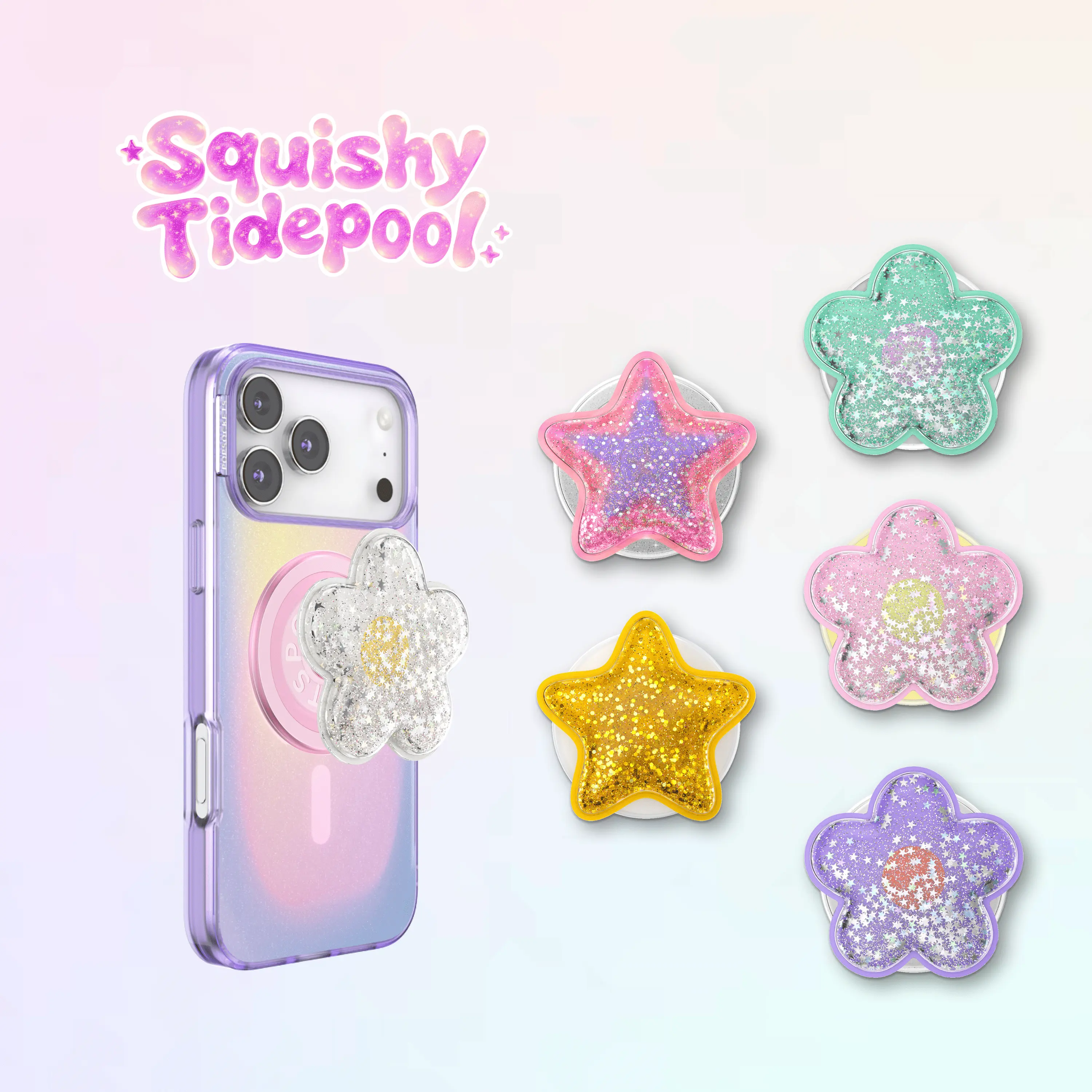 PopSockets Tidepool Squishy MagSafe PopGrip - Magnetic Multifunctional Phone Holder, Phone Grip Handle, Stand, Mount, Smartphone Cellphone Accessory