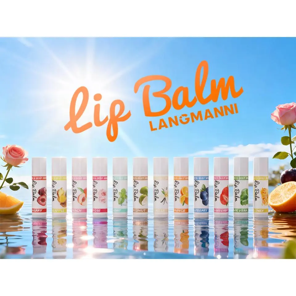 Assorted Fruity Flavors Lip Balm Pack, Deep Moisturizing Smooth Lip Care Set for Sensitive Lips, Gentle Formula for All Ages