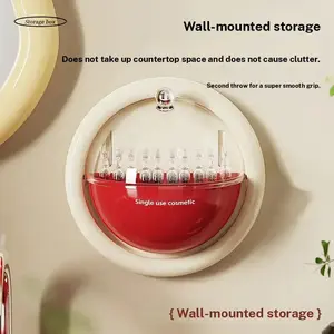 Cross-Border Bathroom Storage Box with Flip Cover, Wall-Mounted Makeup Remover Organizer for Cotton and Essence, Space-Saving Divider